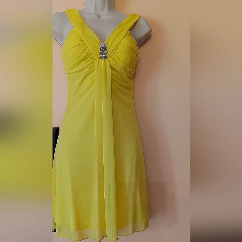 Yellow Midi Party Dress